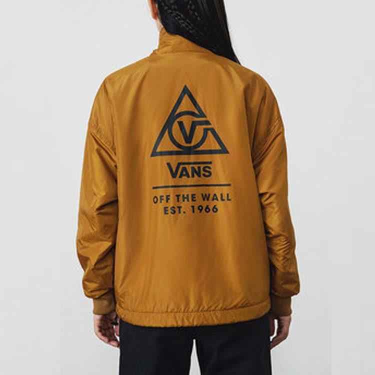 Vans Вельветовые куртки унисекс коричневые с воротником-стойкой утолщенные VN0A4UTM1M7