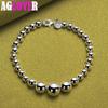 925 Sterling Silver Gradient Size Smooth Ball Bead Chain Bracelet Jewelry
