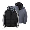 Зимняя съемная шапка Двусторонняя хлопковая куртка Мужское пальто Зимняя толстая теплая хлопковая куртка Мужская ветрозащитная мужская одежда
