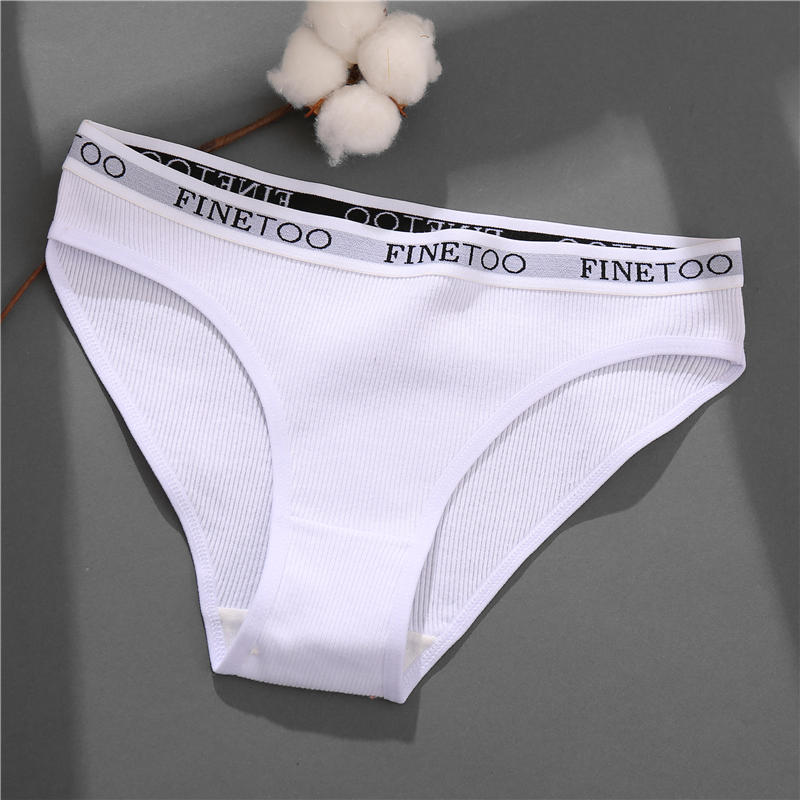 FINETOO 1 шт., женское хлопковое нижнее белье, трусики, нижнее белье с надписью, женские 9 однотонных цветов, M-XXL, женские сексуальные трусики, трусы