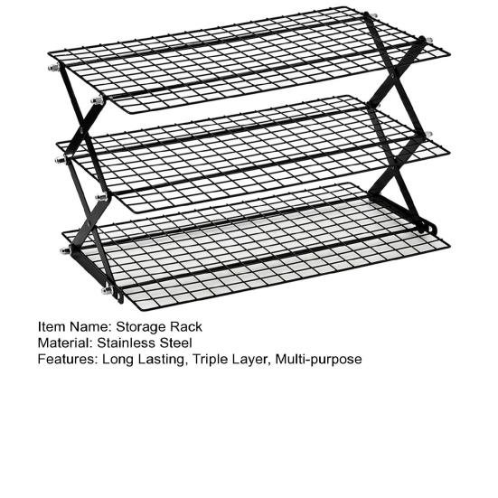 Yousheng Кухонная Стойка для Хранения Органайзер для Специй Прочная Конструкция Высокая Грузоподъемность Трехслойная Складная Охлаждающая Решетка Держатель для Хранения