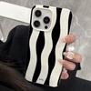 Модный простой черный чехол для телефона с волнистой полоской для iPhone 16 17 15 14 13 12 11 Pro Max 16E 17Air Ударопрочный Защитный Мягкий Чехол