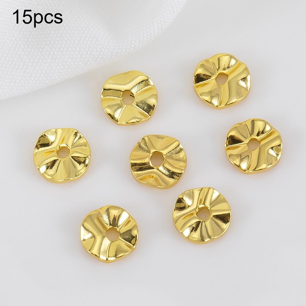 10pcs 15pcs 20pcs 18K Gold Plated Leaf Flower Bead Caps Bracelet Necklace Crafts Round Bead Cap DIY Jewelry Making Accessories