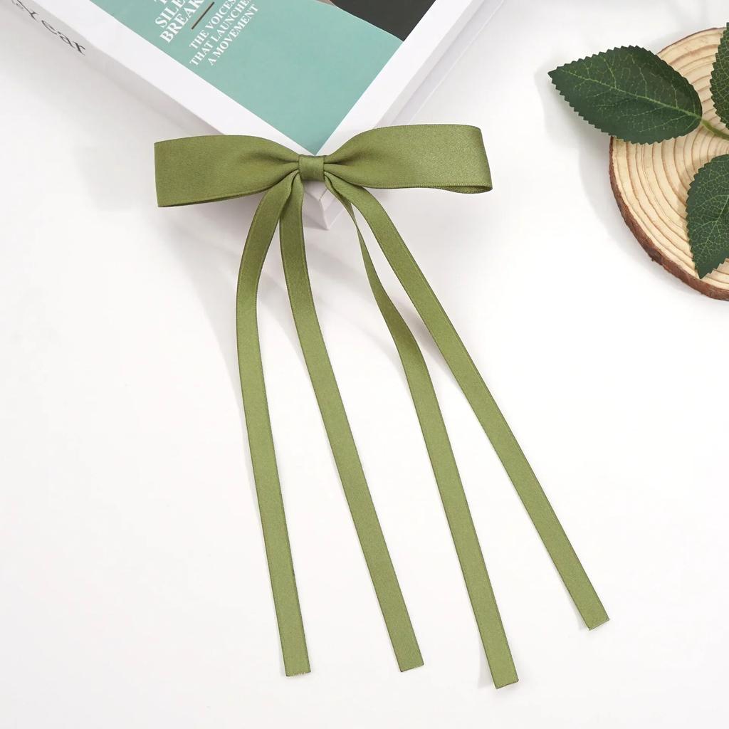 Sweet Bow Ribbon Hair Clips Elegant Women Girls Long Ribbon Hairpin Daily Party Gifts Wedding Jewelry Fashion Style Accessories