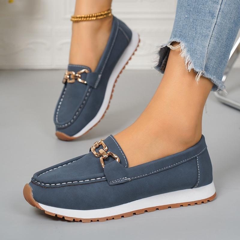 Модные Новые Повседневные Туфли с Металлической Пряжкой, Легкие Дышащие Осенне-Весенние Туфли Одинарного Покроя Большого Размера, Радостные Туфли для Взрослых