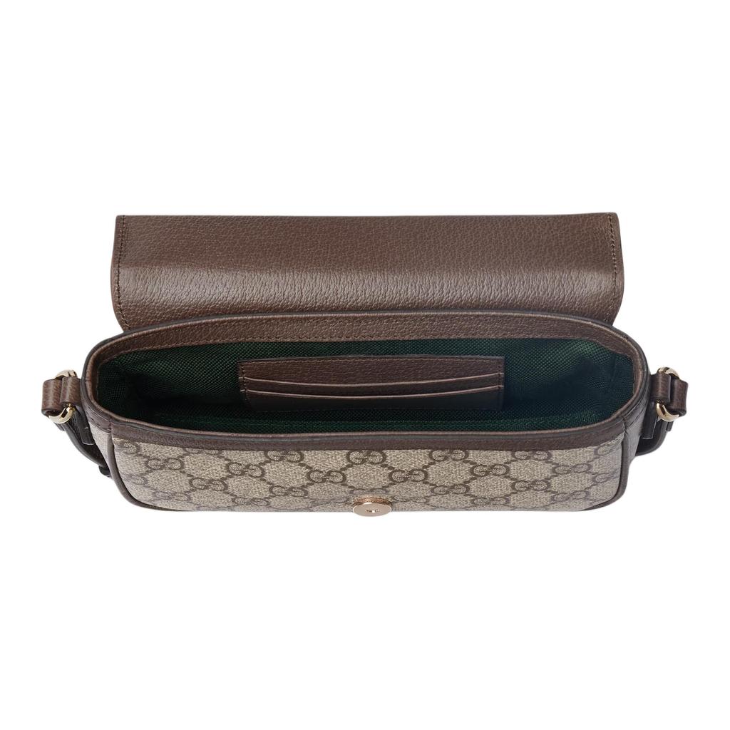 Gucci Ophidia Logo Classic Canvas And Leather Mini Shoulder Bag Women shoulder bag Beige Dark-Brown 838471-FAE0P-9746