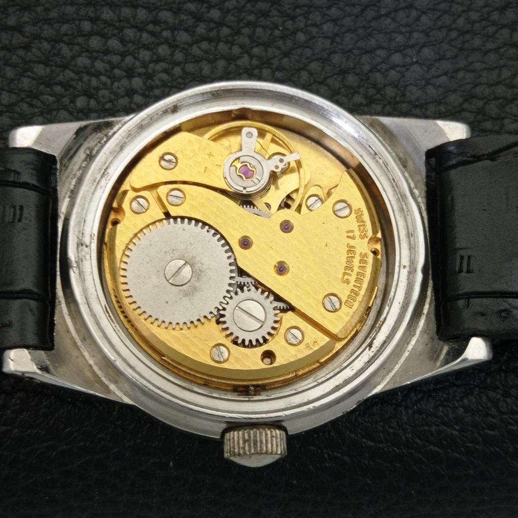 ВИНТАЖНЫЕ ШВЕЙЦАРСКИЕ ЧАСЫ С РУЧНЫМ ЗАВОДОМ WEST END WATCH CO ДЛЯ МАЛЬЧИКА, ЧЕРНЫЙ ЦИФЕРБЛАТ, a703797-1