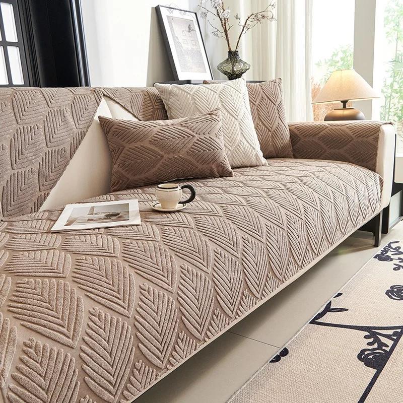 Толстая плюшевая диванная подушка Four Seasons Universal Sofa Protective Cover Towel Anti-slip Подушка Ковры для украшения гостиной