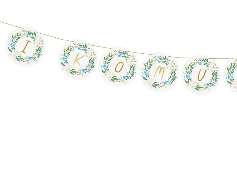 Baner Girlanda Pierwsza Komunia Święta 200X13Cm