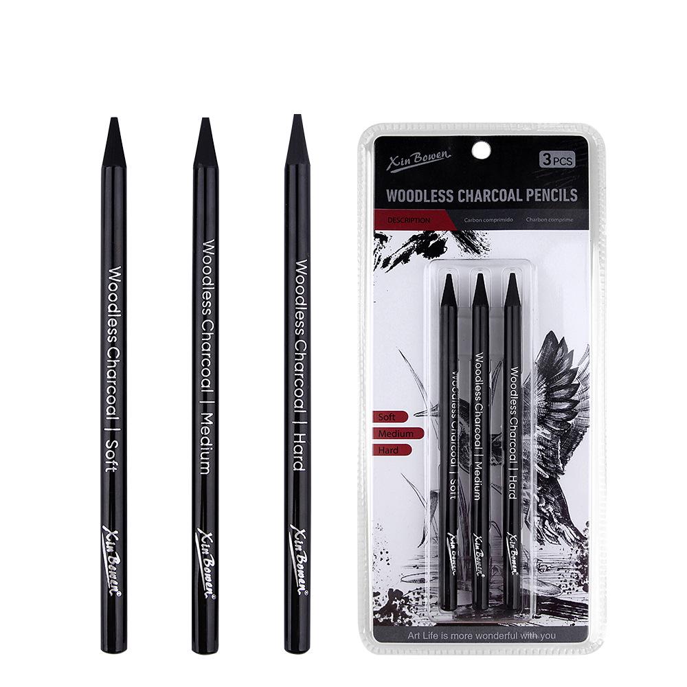 3-Piece Set Soft Medium Hard Sketching Pencils for Students & Artists