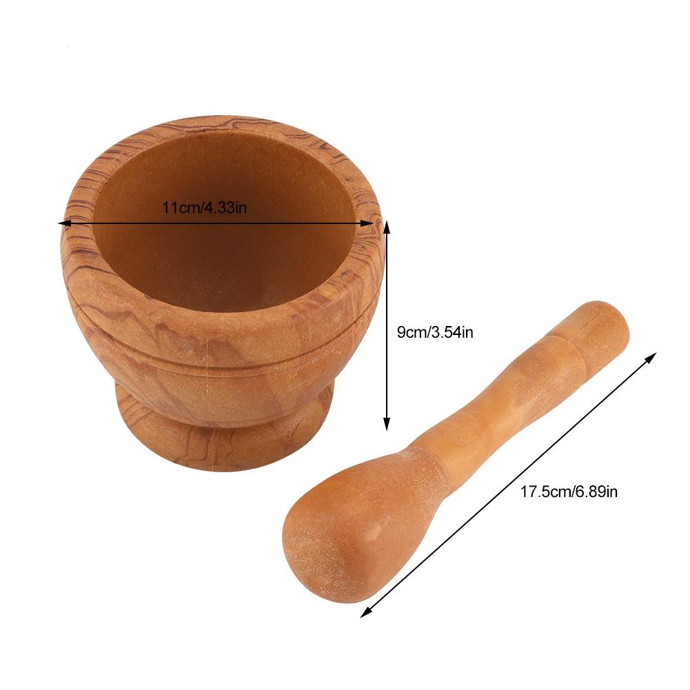 Manual Plastic Garlic Grinder Spices Herbs Mortar Pestle Set Grinding Bowl Kitchen Tool
