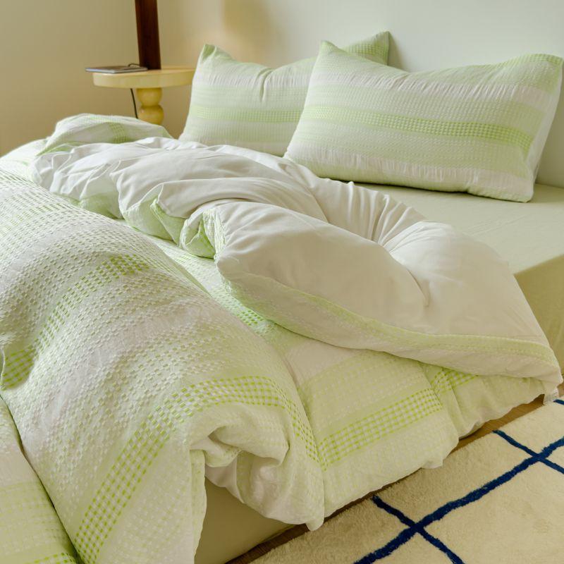 2025 New Stripe Bedding Set Quilt Cover Bedding Set Sheet College Bed Sheet Three-piece Set Non-cotton Pure Cotton Bedding