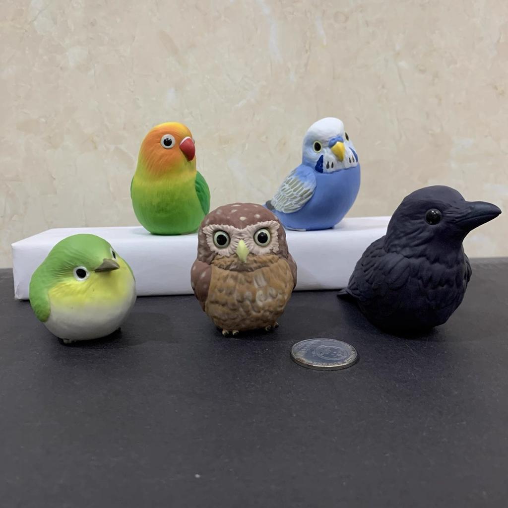 Genuine Gacha Scale Model Dear Little Bird Friends in Your Palm Budgerigars Peony Crows Kingfishers Action Figure Toys