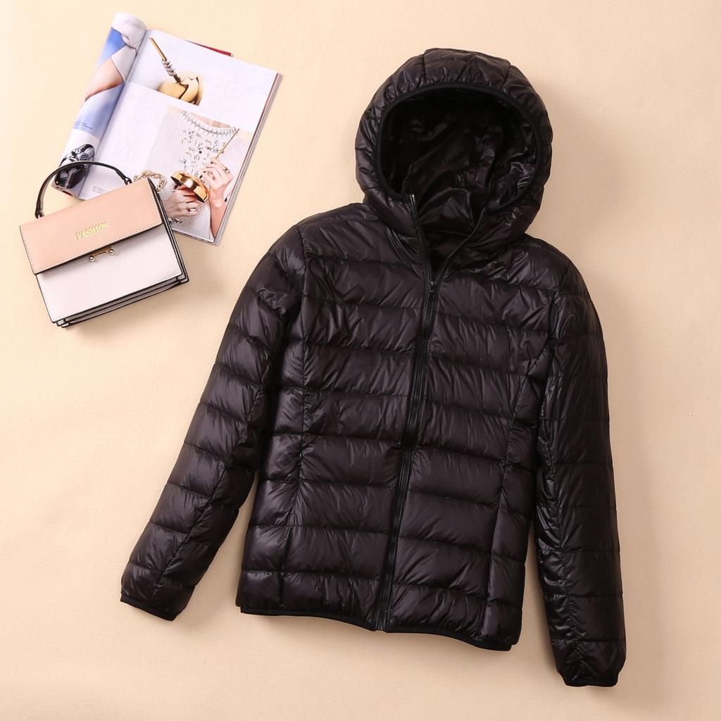 Женские белые куртки на утином пуху 6XL 5XL женские ультра легкие пальто на утином пуху осень-зима теплая верхняя одежда с капюшоном для пешего туризма портативная