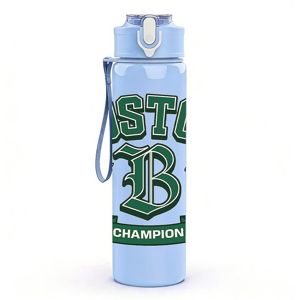 1PC Boston Vintage Sport Logo 750ml Color Plastic Sports Water Bottle Leakproof Flip Straw Lid Suitable for Sports Office Home Use