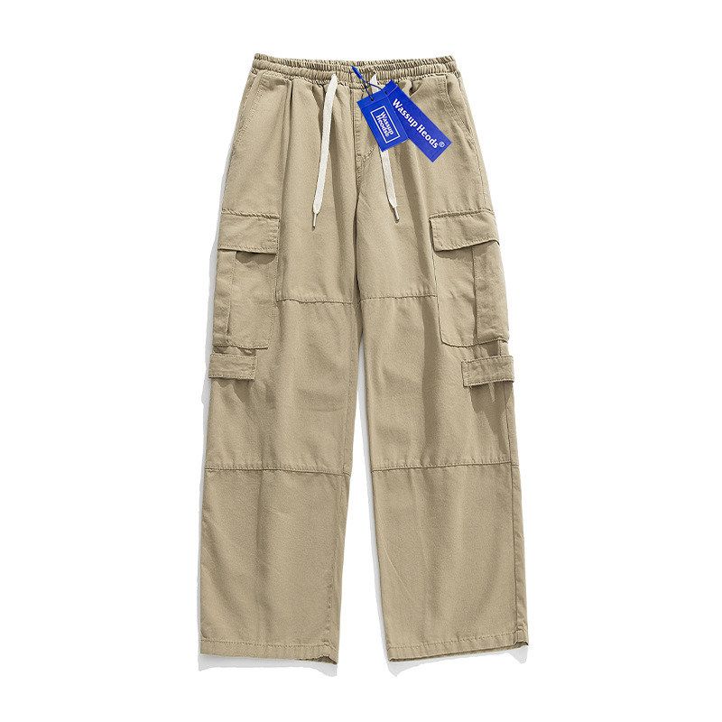Wassup Retro Wide-Leg Pants Boys Loose Straight-leg Fall and Winter American Street Workwear Fashion Brand Wind Multi-Pocket Pants