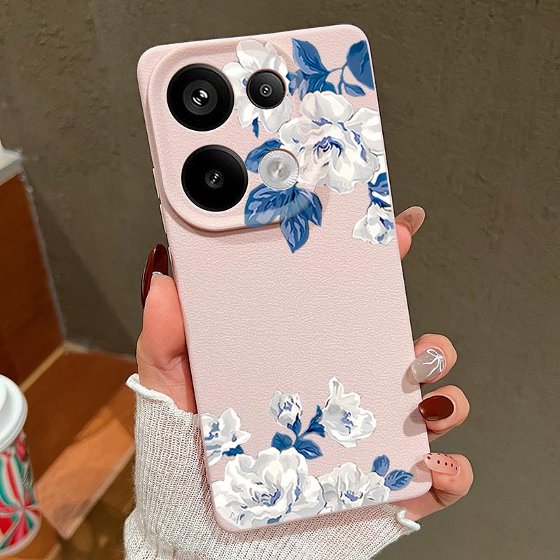 Чехол с цветочным узором белой гардении для Xiaomi 14T 13T 11T Pro Funda Redmi Note 14 13 12 11 Pro 5G 4G Силиконовая накладка с текстурой кожи