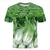 Summer Men 3d Printed Short Sleeve Fruit And Vegetable Pattern Fashion Creative Casual Hip Hop Loose Personality Crewneck Tops