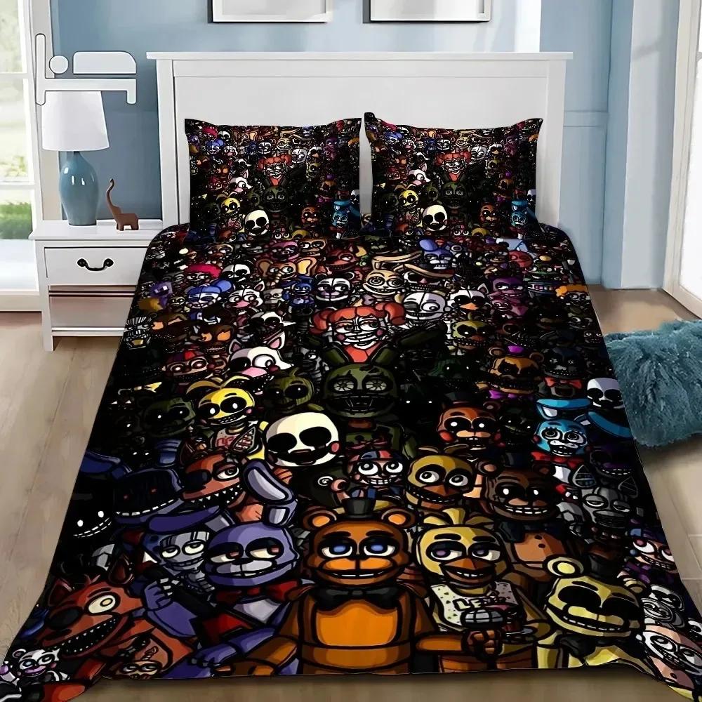 3D Печать Фредди F-FNAF Комплект постельного белья Five Nights Комплект пододеяльника с наволочкой 3 шт. Чехол на одеяло Декор спальни