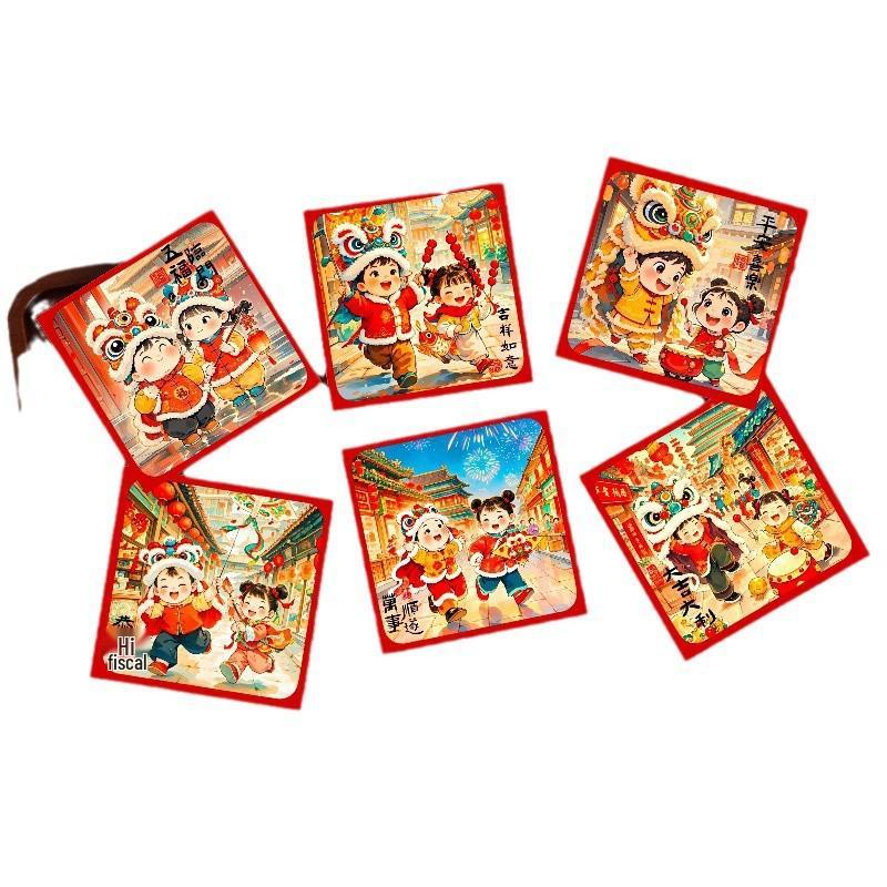 Трендовые детские красные конверты 2026 года – Кошелек для денег на удачу в тысячу и сто юаней на Новый год