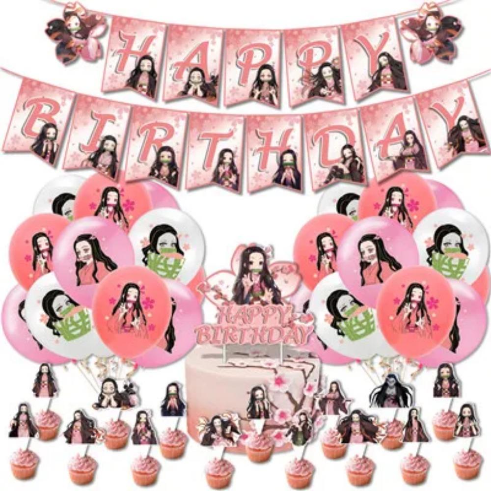 Anime Demon Birthday Party Decoration Disposable Tableware Plate Tablecloth Cup Napkin Baby Shower kids Party Favors Supplies