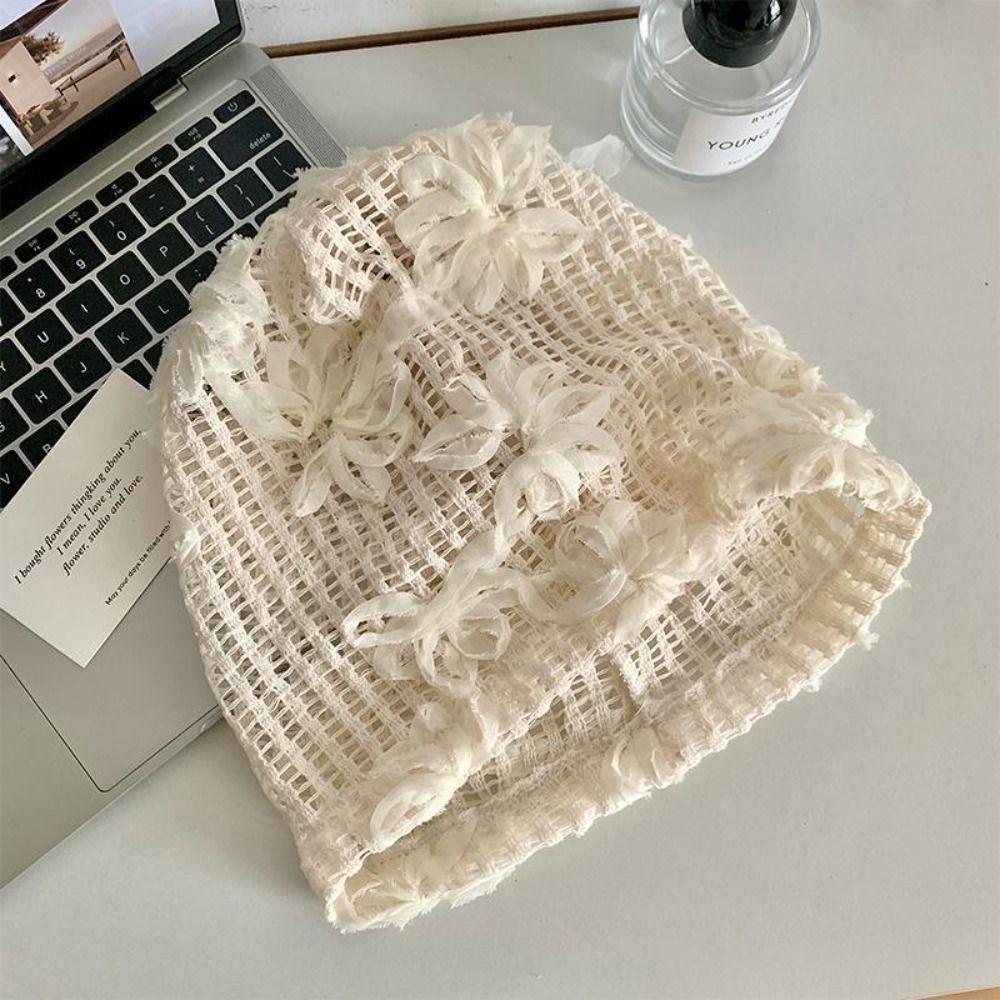 Breathable Beanies Hat Y2k Lace Skullies Hat Korean Fashion Beret Cap Women Girls