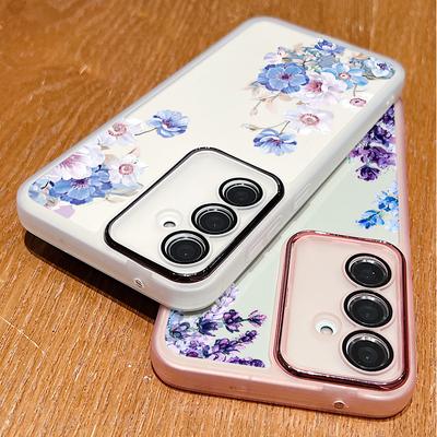 Чехол из мягкого ТПУ с цветочным узором для Samsung Galaxy S25 S24 Ultra S21 S23 S24 FE A56 A55 A54 A15 A16 A25 A35 A36 A53 5G