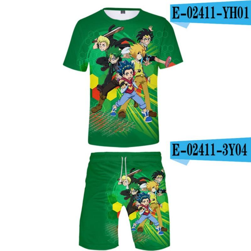 Детские комплекты Beyblade Burst Evolution 3D Print Детские комплекты Модные футболки Пляжные шорты Купальники Футболки Топы Костюмы для мальчиков и девочек