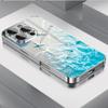 Закаленное стекло для телефона со звездой на пляже Для iPhone 17 16 15 14 13 12 11 Pro Max 13 Pro 14 Plus 17 Air Электроplated Серебряный Чехол