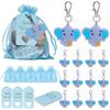30pcs Pvc Elephant Pendants Key Ring Set Thank You Gifts For Baby Shower Birthday Party Decoration