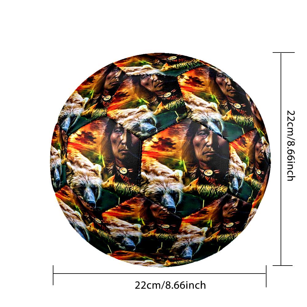 Indian Wolf Indoor Soccer Ball Size 5 Colorful All Ages Machine Stitched PVC Competition Ready Durable High-Bounce