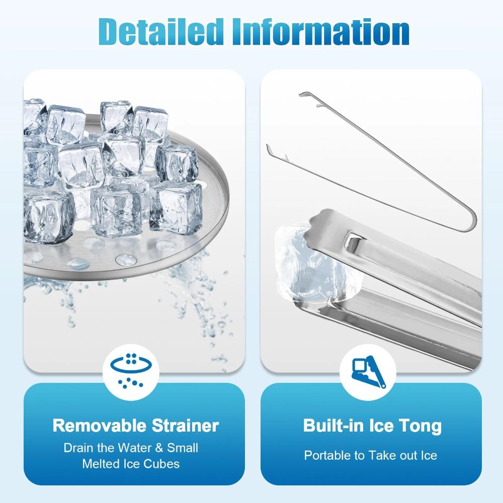 304 Stainless Steel Bar Insulated Ice Bucket 3.0/1.3 L Bar Drink Cooler  Pub