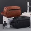Multi Pocket Cosmetic Storage Bag Handheld Travel Toiletry Bag Men Leather Wash Bag For Home