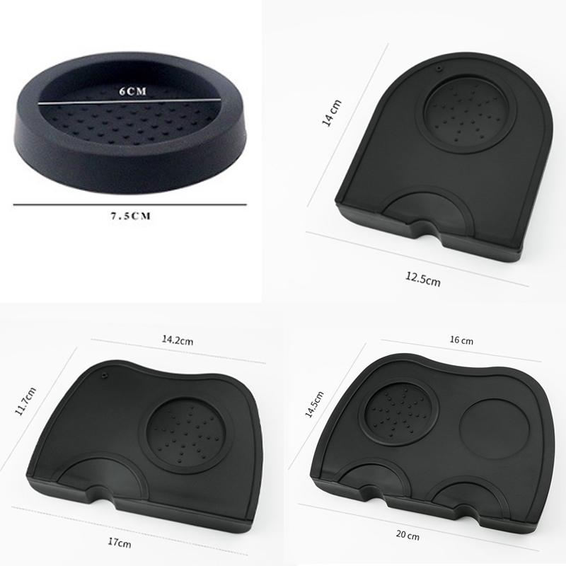 Silicone Non-slip Mat Coffee Tamper Mat Tamping Rest Holder Corner Edge Pad Black Base Office Bar Shop Silicone Espresso Station