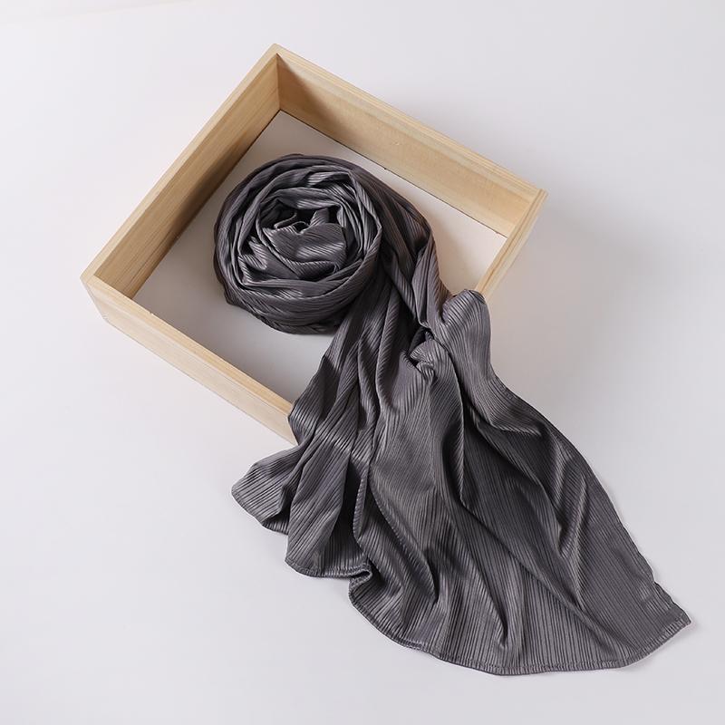 Рубчатый трикотажный хиджаб Мусульманский однотонный шарф Креповый хиджаб Шарф Мягкая исламская шаль Обёртывания Повязка на голову Вуаль Женщина Мусульманка