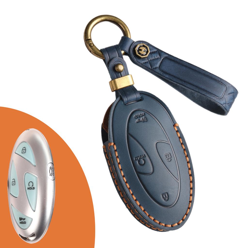 Современный чехол для ключа автомобиля ручной работы из натуральной коровьей кожи, высококачественный, ретро, защитный чехол-сумка с пряжкой