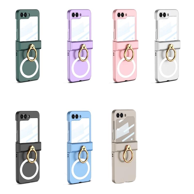 For Z Flip6 Scratch Resistant Smartphone Shell Magnetic Case With Hinge Guard, Full Body Sleeve, Integrated Screen Cover