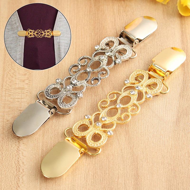 Duck Clips Flexible Beaded Pin Brooch Shawl Shirt Sweater Cardigan Collar