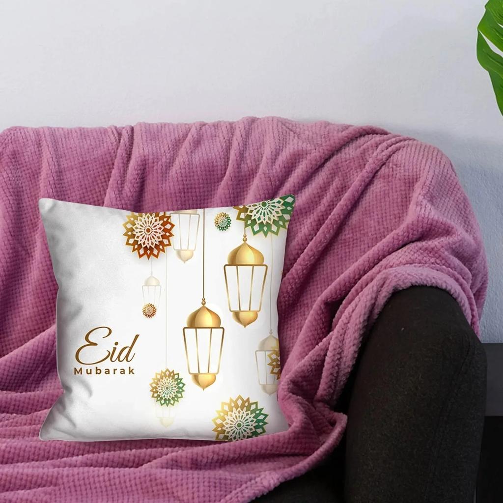 Ramadhan Decoration Eid Decorative Pillowcases Sofa Cushion Covers Bed Pillowcases Polyester Pillowcases Muslim Home Decor
