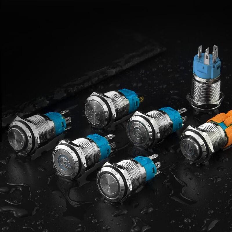 16mm Metal LED Ring Push Button Switch with Self-Reset