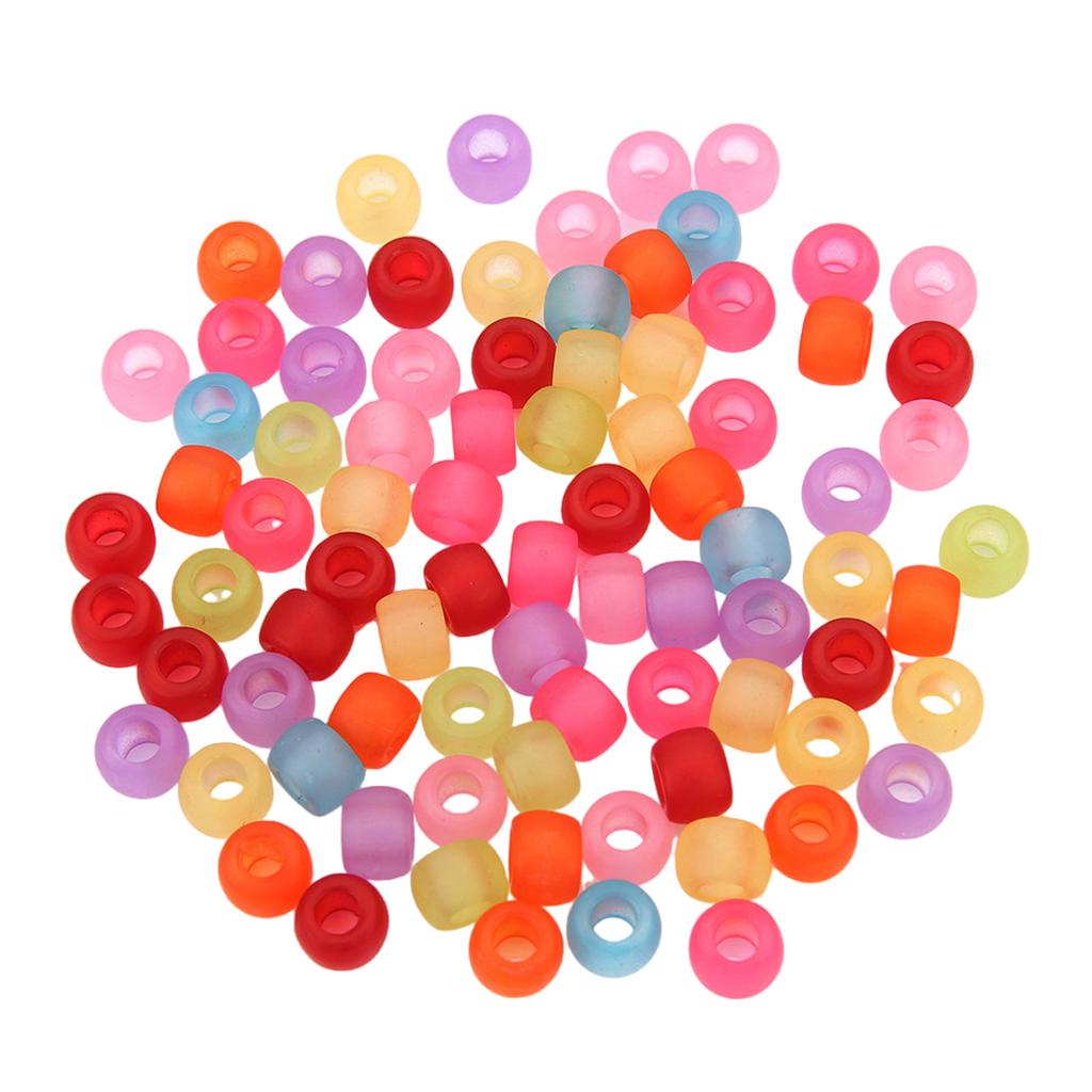 200pcs Round Colorful Acrylic Hair Beads Glow In the Dark for Kids Girls Braids and Women Fashion Hair Accessories