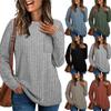 Рубашки с длинным рукавом для женщин, легкая толстовка с круглым вырезом, повседневная туника, топы для женщин с карманом, мода