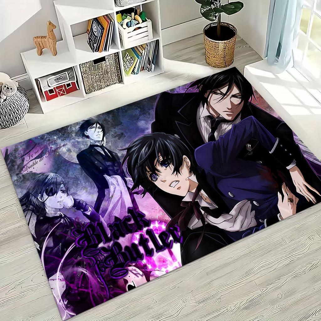 Аниме Темный дворецкий Себастьян Сиэль Мультяшный Мультяшный Ковер для Спальни Гостиной Дивана Дома Декор Придверный коврик, Детский Нескользящий Коврик для Пола