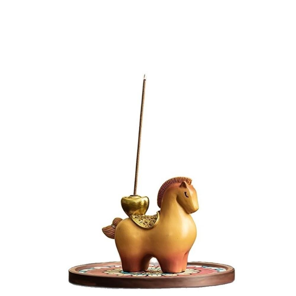 Смола Зодиакальный Пони Пепельница Декоративный Дизайн Креативный Держатель для Благовоний Год Лошади Украшение 2026 Год Лошади