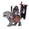 1PCS Medieval Lotr Figures Orc Cav BanV Soldiers Brown Wolf Rider Mount Knights Building Blocks Bricks Toys for Children Gifts