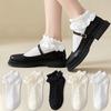 JK Lolita Lace Ruffles Socks Solid Color Black White Beige Short Socks Women Japanese Style Sweet Girls Kawaii Cute Ankle Socks
