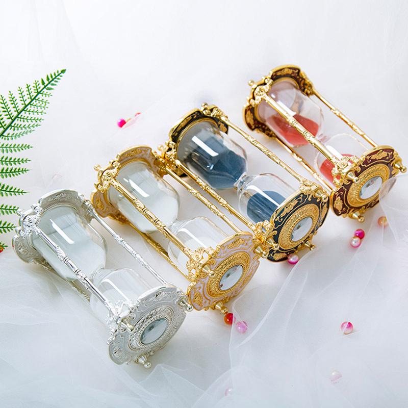 Песочные часы Таймер 15 минут Свадьба День рождения Подарок Креативные настольные часы Металлические ретро песочные часы Украшения для дома Аксессуары