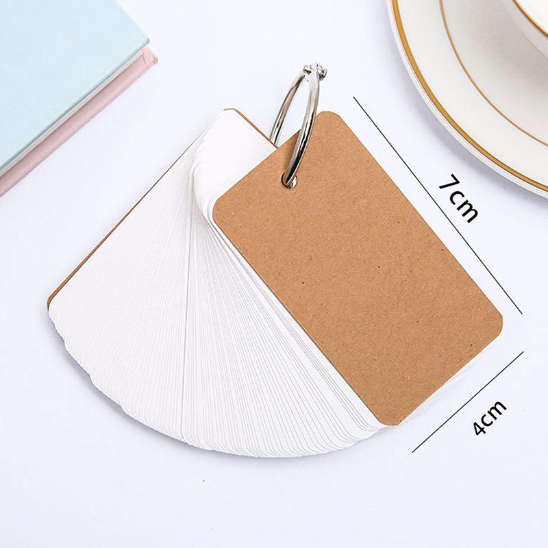 100 листов крафтовой бумаги, пустые карточки, с кольцами для переплета, спиральные блокноты, мини-блокноты, учебные карточки, книга, кавайная канцелярия