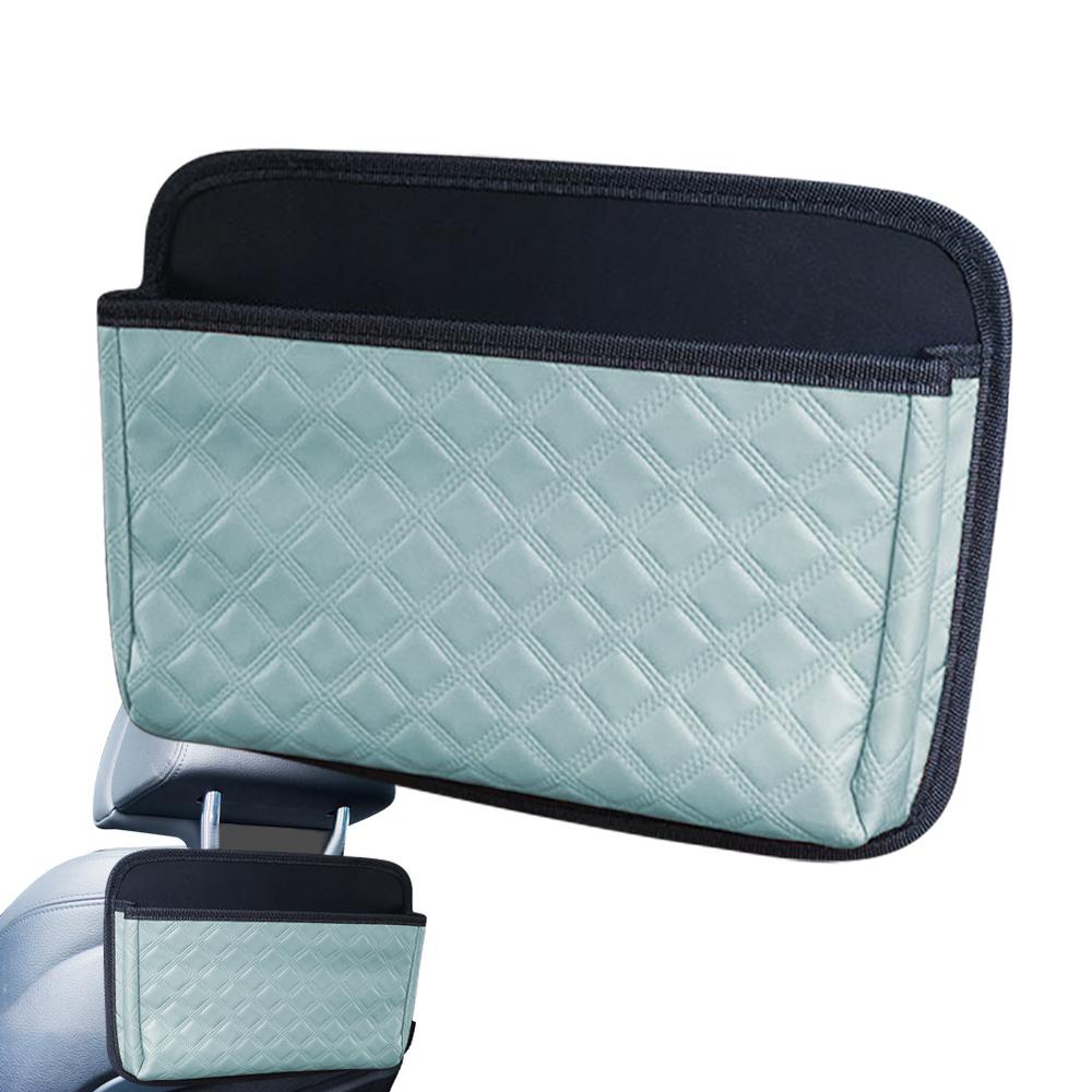 Органайзер для заднего сиденья автомобиля, удобный органайзер для хранения вещей в автомобиле, изысканный кожаный органайзер для заднего сиденья для телефона и еды