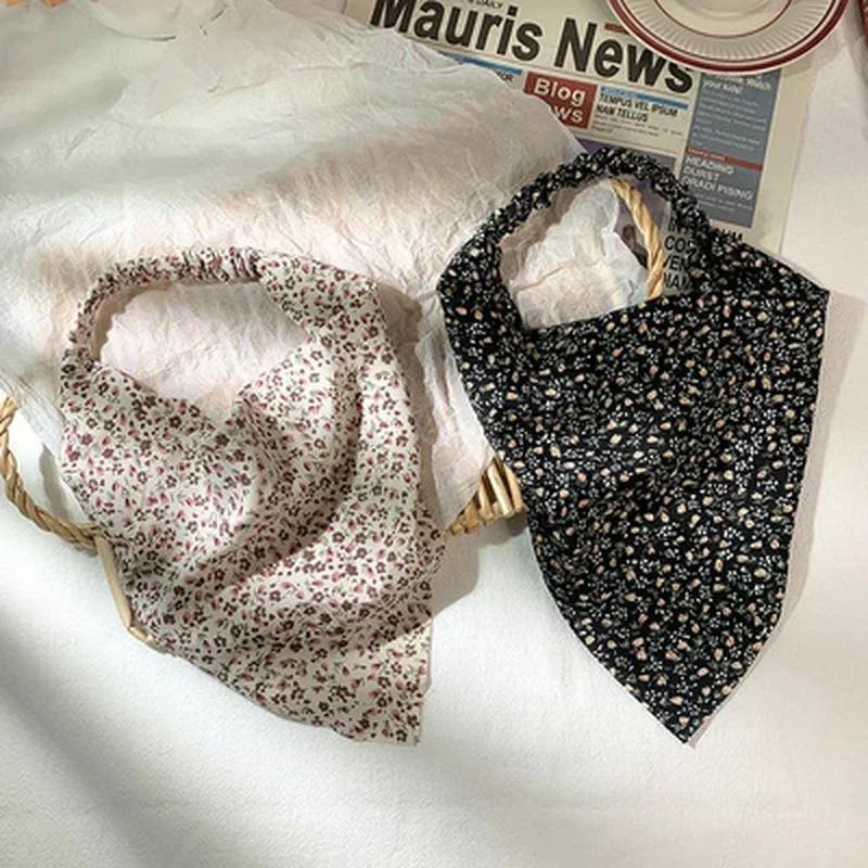 Цветочный платок Головной убор Повязка на запястье Шарф Треугольный платок Аксессуары Повязка для волос Модные женские шляпы Креативные подарки